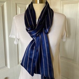 Banana Republic navy satin rope stripe scarf